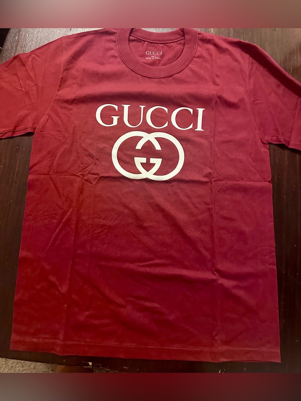 Burgundy GG Short Sleeve Logo Tee